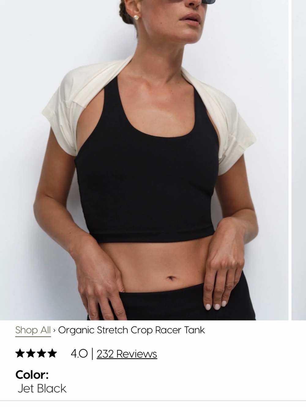 MATE the Label Black Racerback Crop Bra - Picture 2 of 2